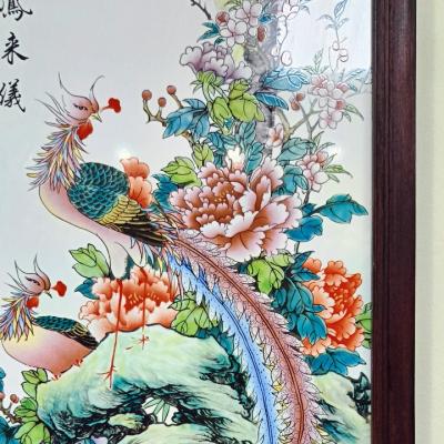 TRANH SỨ KHUNG GỖ - BÁCH ĐIỂU TRIỀU PHƯỢNG